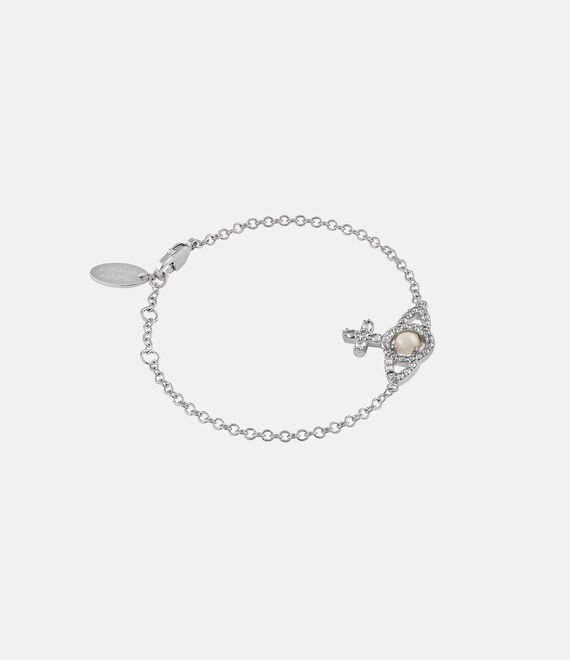 Vivienne Westwood olympia pearl chain bracelet in PLATINUM/CREAMROSE Pearl/WHITE CZ